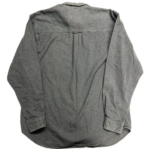 Vintage Eddie Bauer Men's Large Sonoma Heathers Button Down Shirt Gray Cotton - Picture 2 of 7